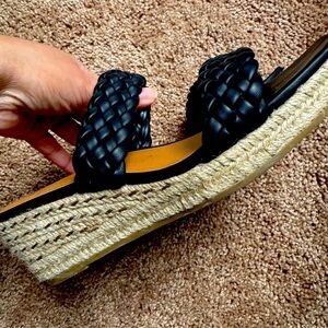 Black Braided Espadrille Sandals white Mountain 7.5